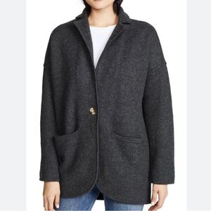 Madewell Juniper Heather carbon sweater blazer merino wool XL